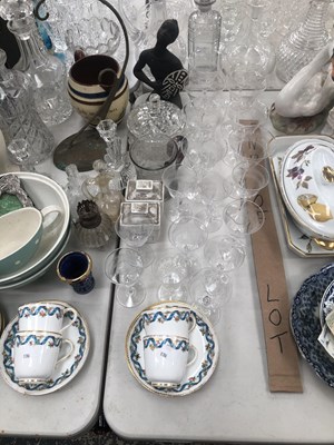 Lot 604 - Bristol pottery dinner wares, drinking glass,...
