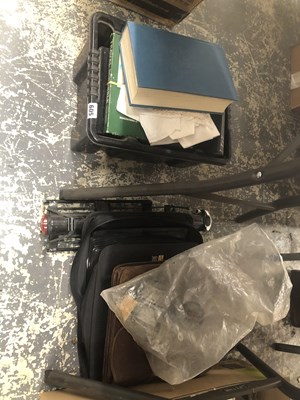 Lot 605 - An album of CDs, a leather brief case, a box...
