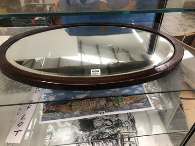 Lot 609 - A barber's pole line inlaid mahogany framed...