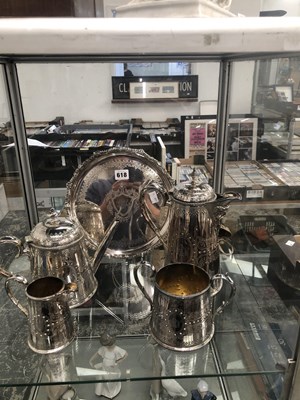 Lot 618 - A Victorian electroplate four piece tea...