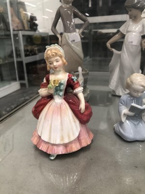 Lot 619 - Eight porcelain figures by Lladro, Copenhagen...