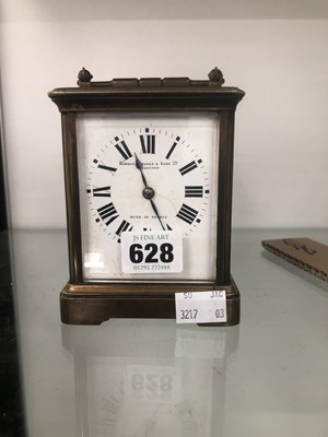 Lot 628 - A carriage clock striking on a coiled rod