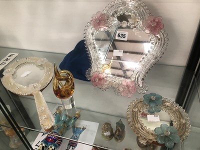 Lot 635 - Three Venetian glass framed mirrors together...