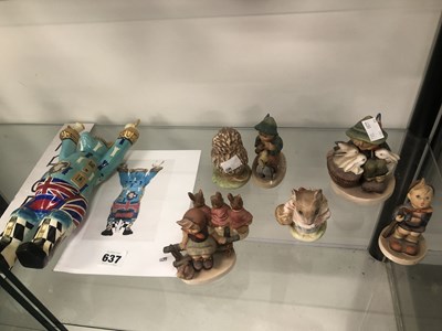 Lot 637 - Seven Hummell figures together with a Jonathan...