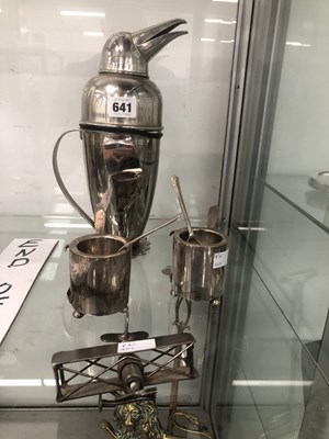 Lot 641 - A pair of electroplate boiled egg chafing cups,...