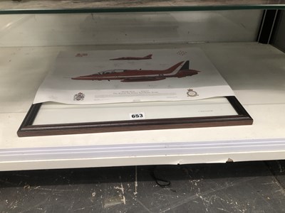 Lot 653 - A framed Red Arrow aeroplane, together with an...