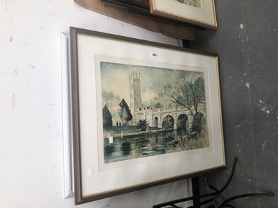 Lot 659 - A pencil signed print of Tom Tower,Oxford,  a...