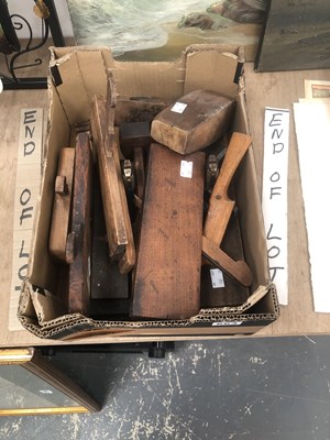 Lot 663 - A collection of wood planes together with a...
