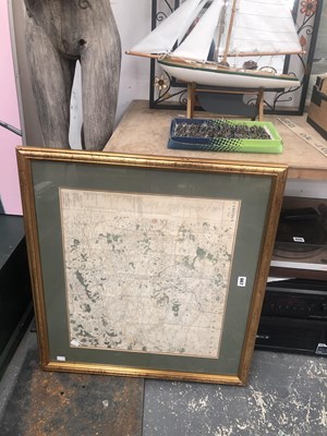 Lot 667 - A framed map of Napoleons 1814 campaign in...