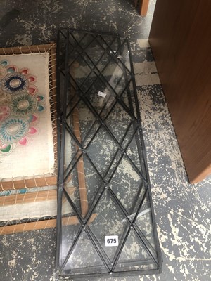 Lot 675 - A pair of leaded clear glass window panels...