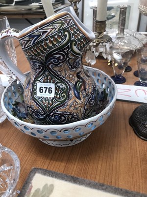 Lot 676 - Cut drinking glass, a lace covered mannequin,...