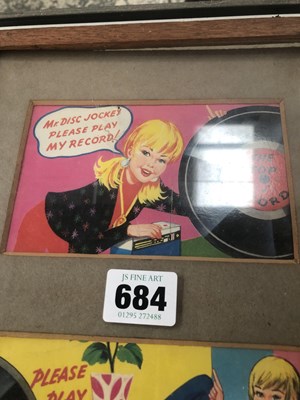 Lot 684 - Three 'Please Play My Record' prints in a...