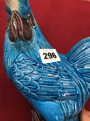 Lot 296 - A pair of Chinese turquoise and aubergine...