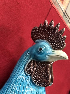 Lot 296 - A pair of Chinese turquoise and aubergine...