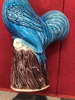 Lot 296 - A pair of Chinese turquoise and aubergine...