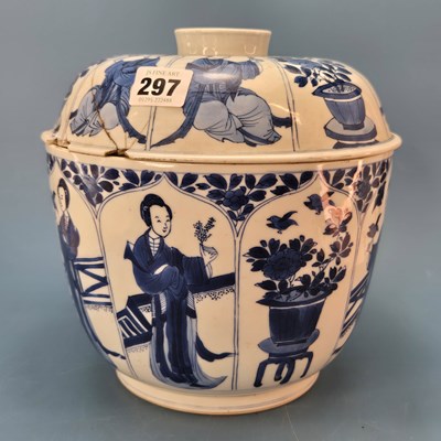 Lot 297 - A Chinese blue and white bowl and cover...