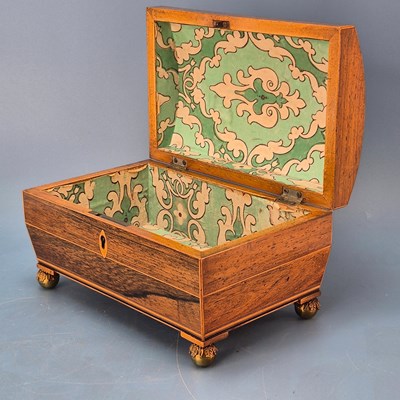 Lot 298 - A 19th century rosewood box, the rounded...