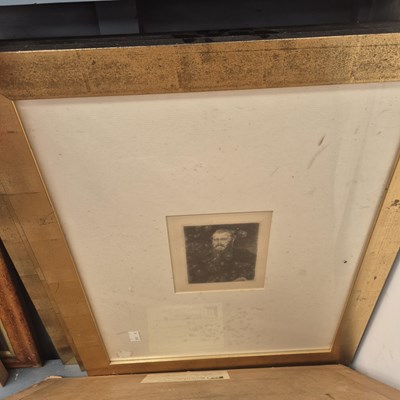 Lot 836 - Three portrait engravings and a pastel study...