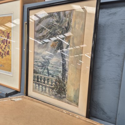 Lot 842 - A painting of a tropical beach scene, an art...