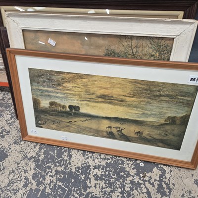 Lot 851 - Various prints and a desk blotter.