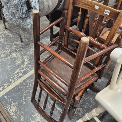 Lot 854 - Two Georgian country side chairs.