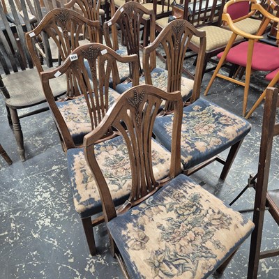 Lot 859 - A set of six 19th-century dining chairs with...