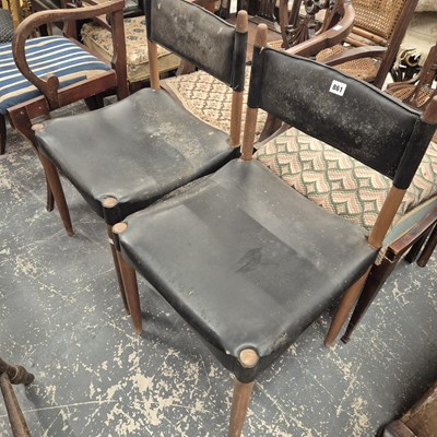 Lot 861 - A pair of mid century, retro side chairs.