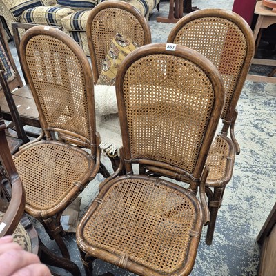 Lot 863 - Four bamboo side chairs.