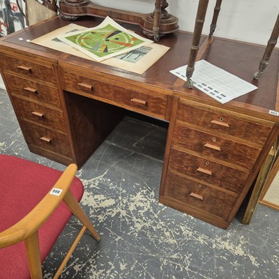 Lot 865 - An Art deco style desk with metamorphic center...