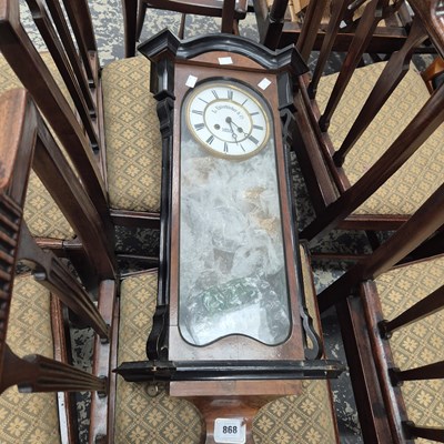 Lot 868 - A 19th century Vienna type striking wall clock.