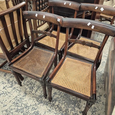 Lot 872 - A set of four WmIV rosewood dining chairs.