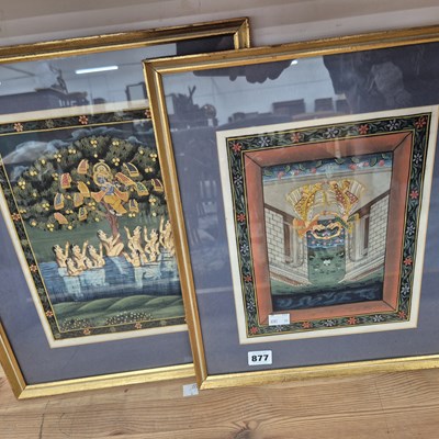 Lot 877 - Two eastern Paintings, a Canadian oil painting...