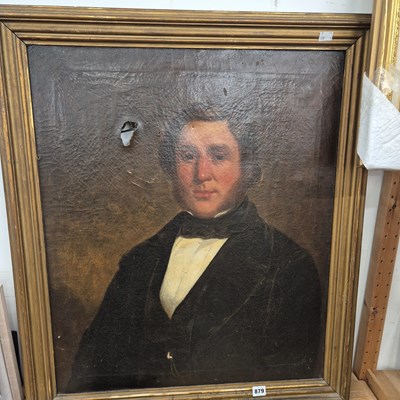 Lot 879 - A 19th century oil on canvas portrait of a...