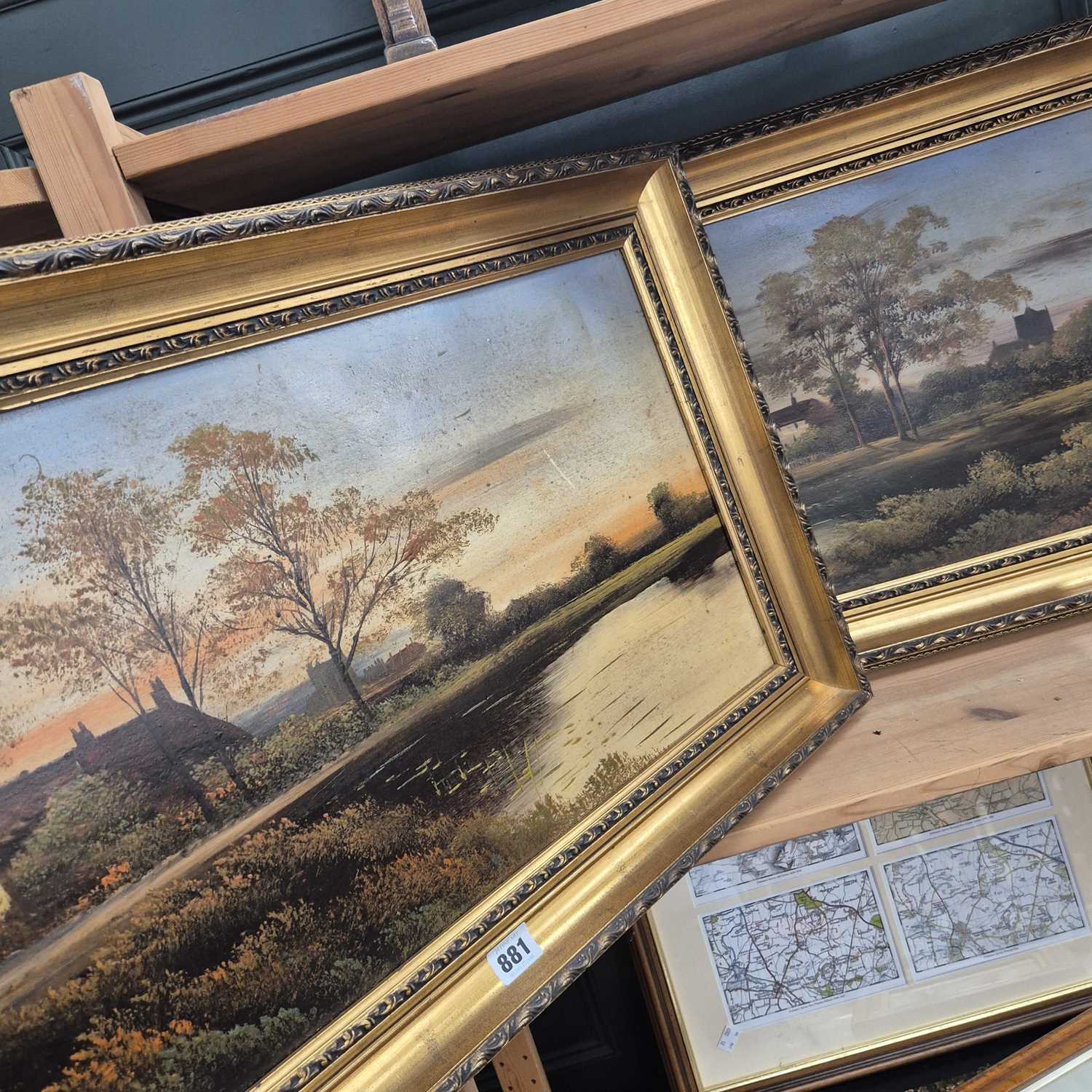 Lot 881 - Three Early 20th century landscape oil paintings.