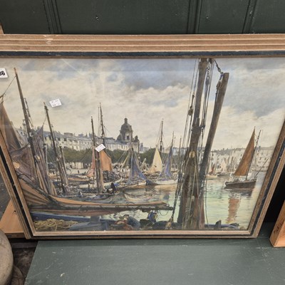 Lot 886 - A large early 20th century print. Busy fishing...
