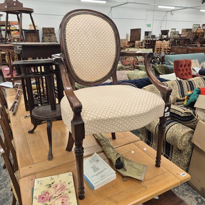 Lot 891 - A salon armchair.