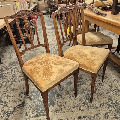 Lot 893 - A set of Four Edwardian salon chairs