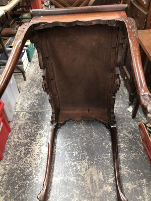 Lot 909 - A Georgian tray top silver table on carved...