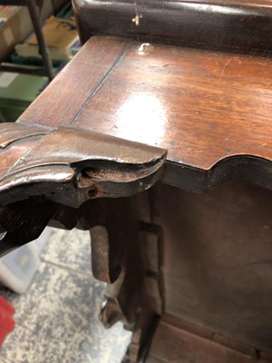 Lot 909 - A Georgian tray top silver table on carved...