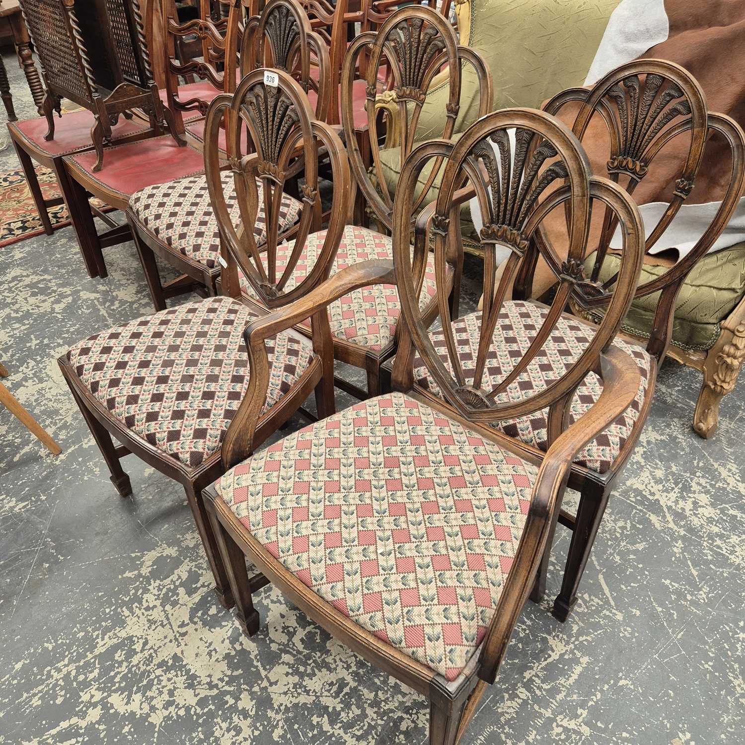 Lot 936 - A set of Georgian style dining chairs