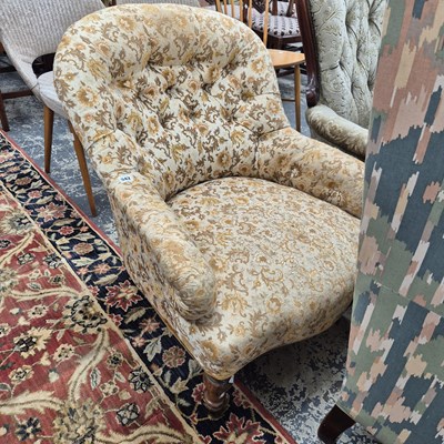 Lot 942 - A Victorian button-back ladies chair.