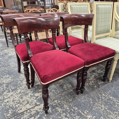 Lot 945 - A set of Four WmIV mahogany dining chairs in...