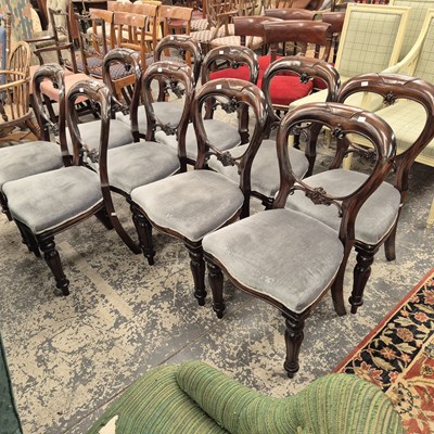 Lot 949 - A set of ten Victorian style mahogany balloon...
