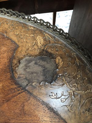 Lot 975 - A Victorian walnut kidney shape writing table...