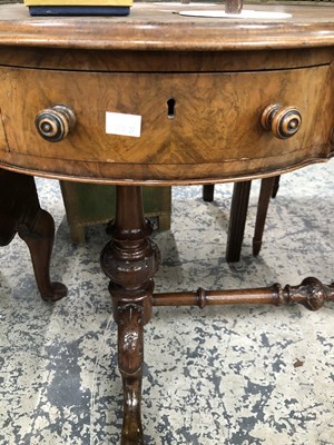 Lot 975 - A Victorian walnut kidney shape writing table...