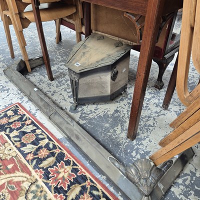 Lot 989 - An art deco fire fender and coal bucket.