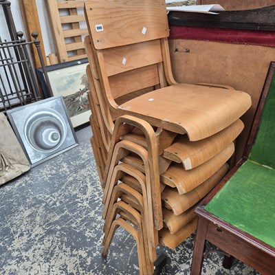 Lot 990 - six bentwood school chairs