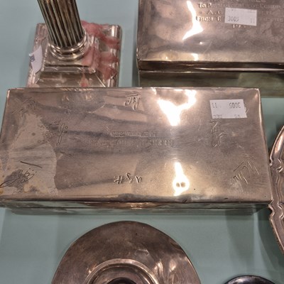Lot 86 - Hallmarked silver- three-footed tray, 366...