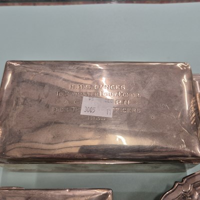 Lot 86 - Hallmarked silver- three-footed tray, 366...