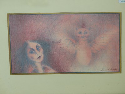 Lot 1814 - Samuel Koska (Czech 1947-2004). Pink cat-bird...